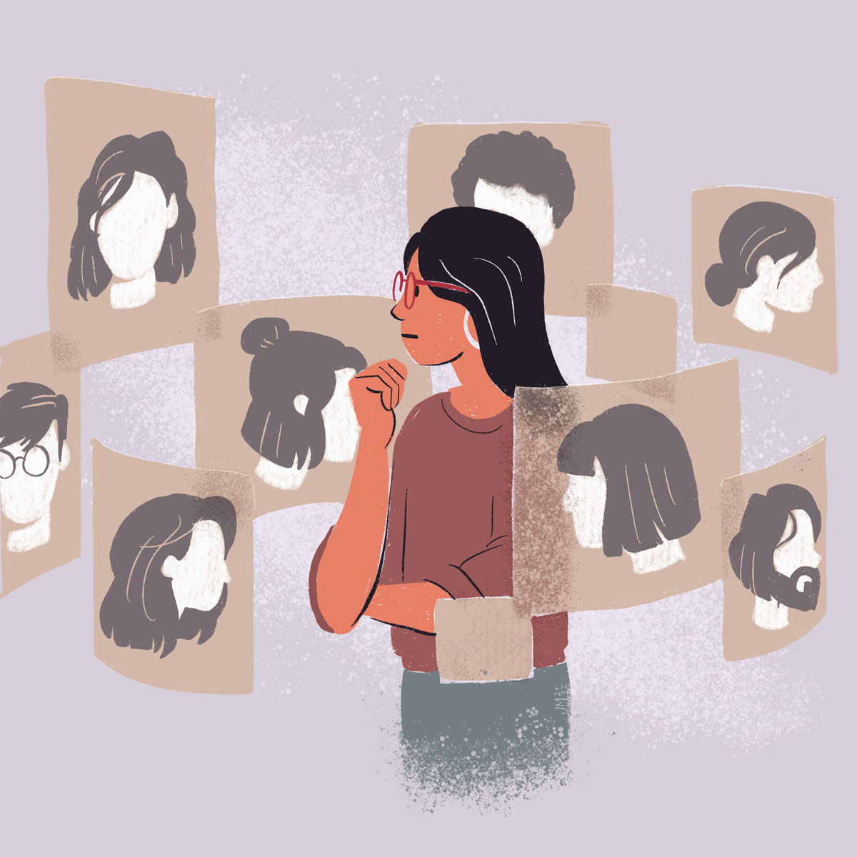 Illustration of person trying to find the right therapist