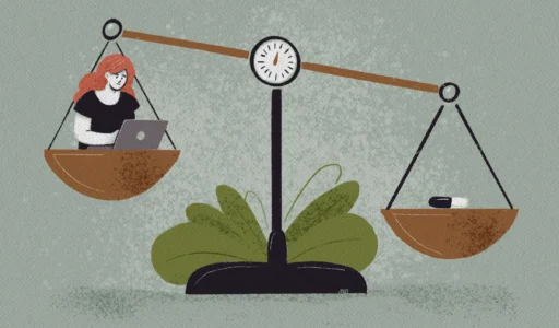 Illustration of woman evaluating her SSRI medication