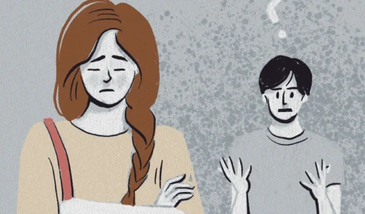 Illustration of depressed partner