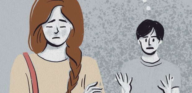 Illustration of depressed partner