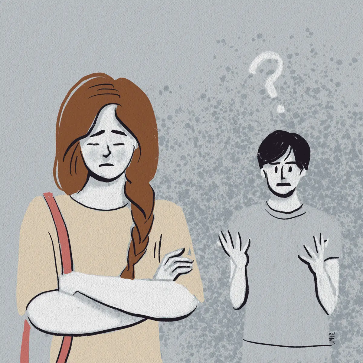 Illustration of depressed partner