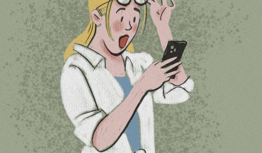 Illustration of young woman reading surprising mental health stats