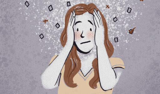 Illustration of person with ADHD paralysis