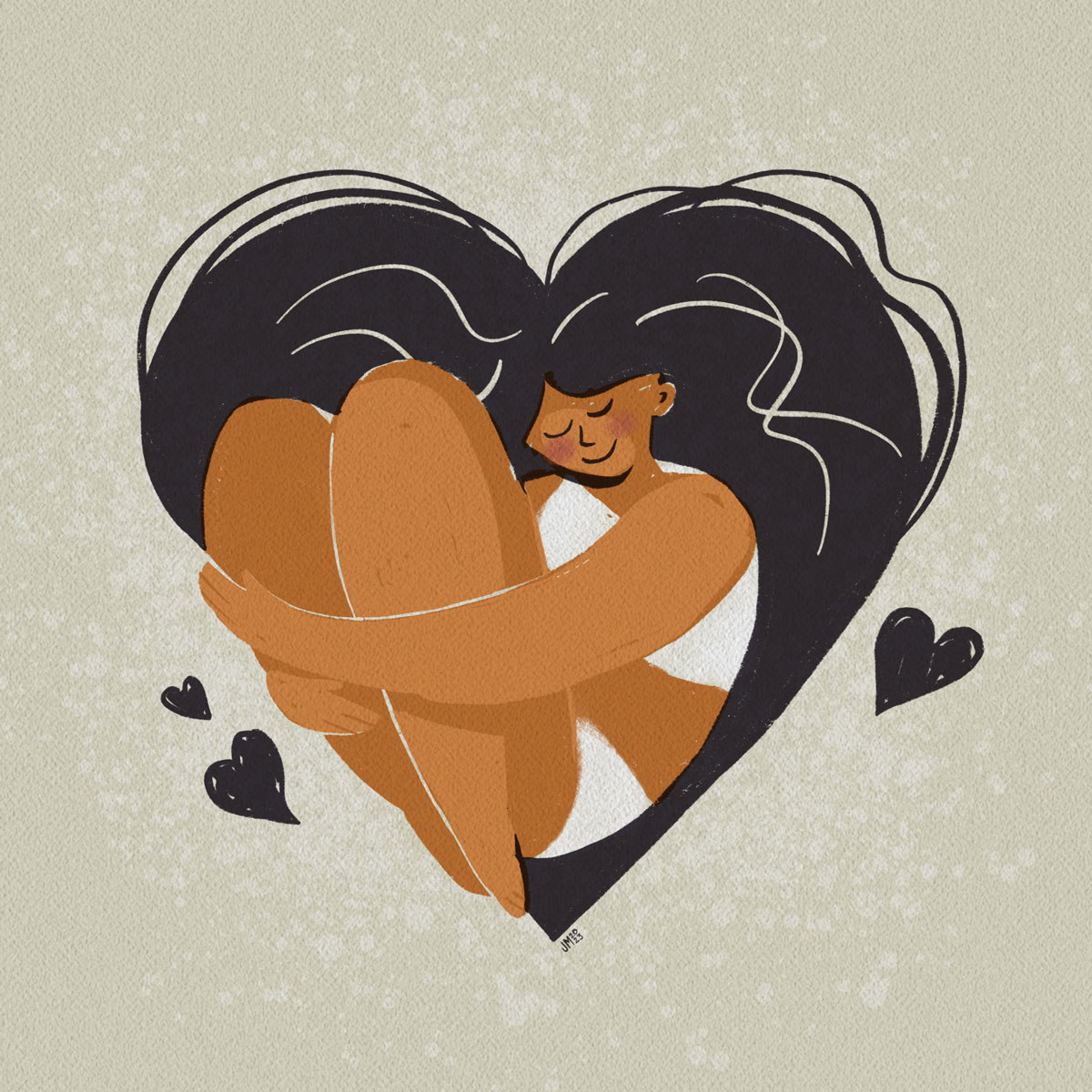 Illustration of person embracing a positive body image