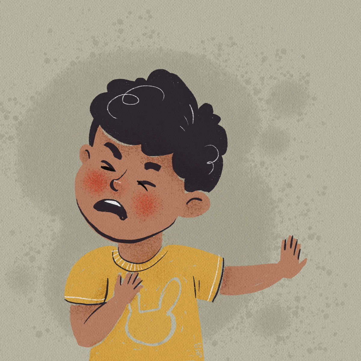 Illustration of boy refusing demand (PDA)