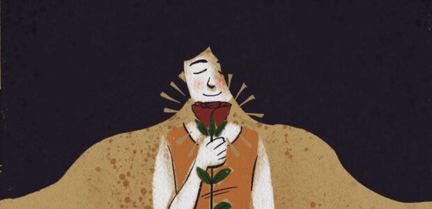 Person smelling a rose as a gratitude practice