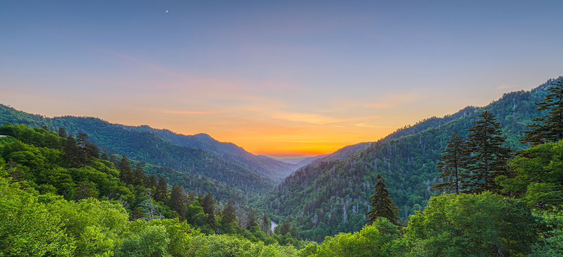 The Great Smoky Mountains are soothing to people seeking social and generalized anxiety disorder testing in Knoxville, Tennessee