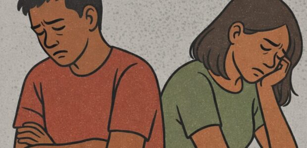 An unhappy couple needs couples therapy.