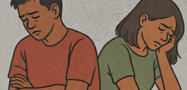 An unhappy couple needs couples therapy.