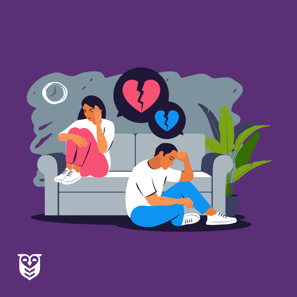 An unhappy couple needs couples therapy.