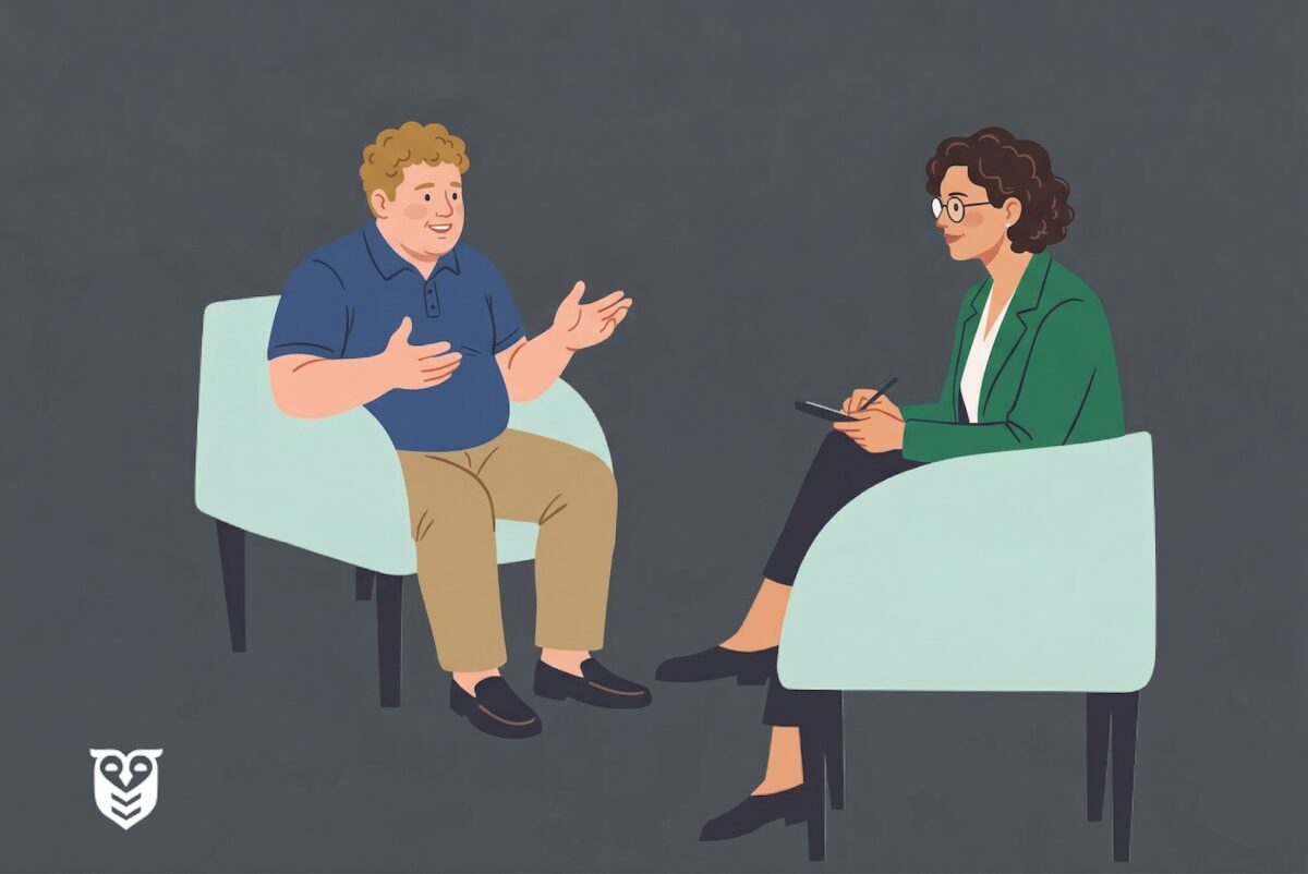 A man receives a psychological evaluation before his bariatric surgery.