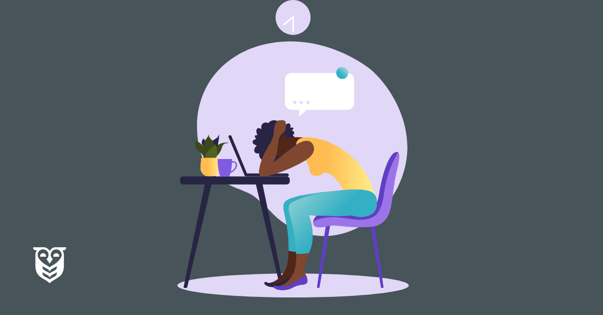 Woman experiencing burnout tries to work and can't