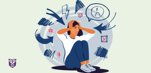 Woman is experiencing a lot of stress and needs professional help.