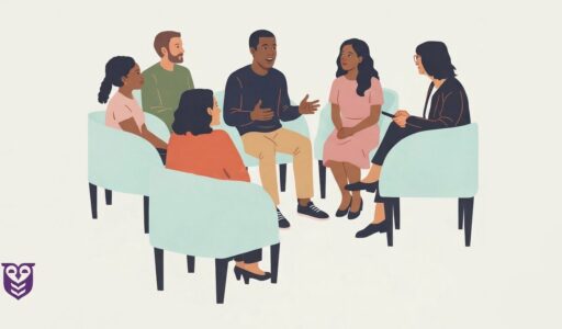 A group of people benefit from group therapy as part of an IOP program.