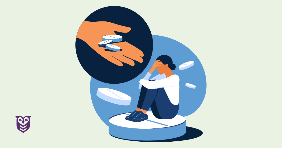 A woman struggling with depression benefits from medication management. 