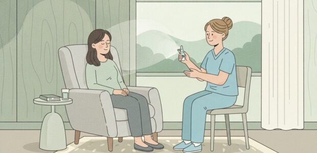 Patient receives Spravato treatment for hard-to-treat depression at a REMS-certified clinic.