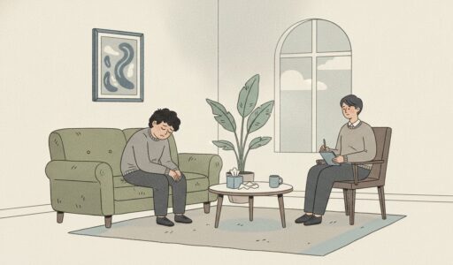 Depressed man gets help from a psychiatrist with medication management
