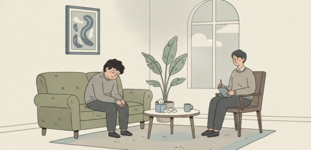 Depressed man gets help from a psychiatrist with medication management
